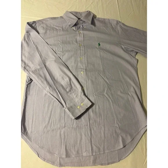 Polo Ralph Lauren Button Down Mens XL Purple Micro Check Excellent Pony Logo - Picture 2 of 12